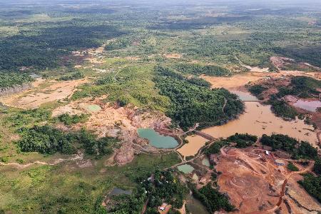 Neben legalen Goldminen machen sich Greenpeace zufolge oft illegale Goldgräber ans Werk.