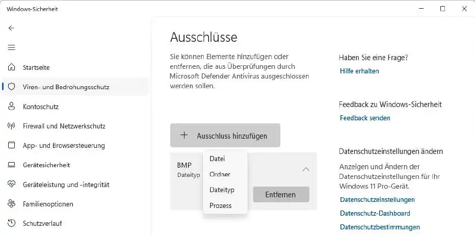 Windows Defender und andere Virenscanner erlauben die Definition von Ausnahmen. Bestimmte Ordner oder Dateien werden dann nicht mehr überprüft.