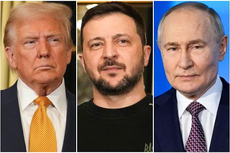 Trump, Selenskyj und Putin: Gelingt eine Einigung im Ukraine-Krieg? (Archivbild)