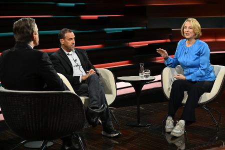 Katrin Eigendorf mit Eli Sharabi und Markus Lanz