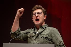 Der alte und neue Juso-Chef hielt eine engagierte Rede. 