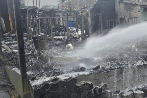 Die Einsatzstelle in der Kleingartenanlage "In der Leibeck". (Foto: Feuerwehr Heiligenhaus)