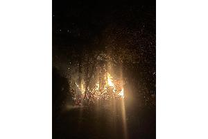 Brennende Gartenlaube