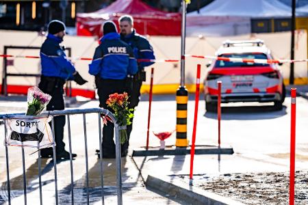 Die Polizei sperrte den Unglücksort weiträumig ab. 