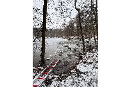 Auch eine tragbare Leiter kam zum Einsatz