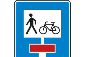 Für Radverkehr und Fußgänger durchlässige Sackgasse - Verkehrsschild VZ 357-50