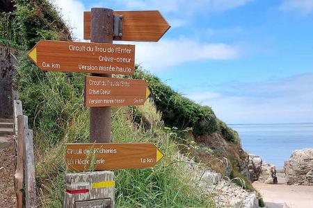 Frankreich, Westfrankreich, Pays de la Loire, Radweg, Wanderweg, Schilder