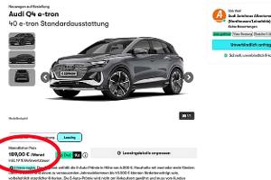 Audi Q4 e-tron Leasing 189 Euro