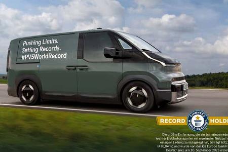 10/2025 Kia PV5 Transporter Guiness Weltrekord Reichweite