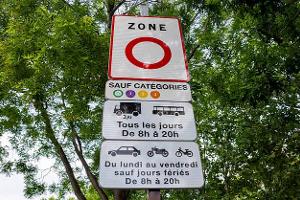 Straßenschild, Frankreich, Umweltzone