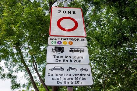 Straßenschild, Frankreich, Umweltzone