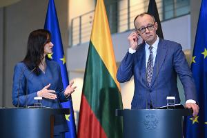 Merz traf die litauische Premierministerin Inga Ruginiene in Berlin.