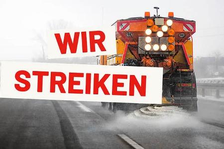 Streufahrzeug Winter Streusalz Lkw Streik
