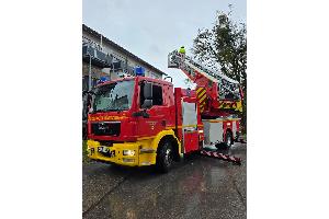 Drehleiter am Einsatzort