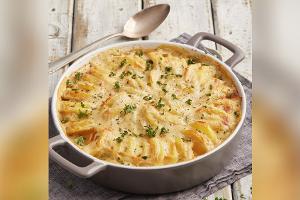 Cremiger Schichtgenuss: Kartoffel-Kohlrabi-Gratin