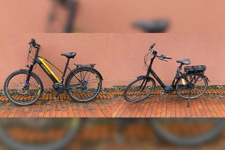 Die beiden sichergestellten Pedelecs der Marke Conway und Gazelle.