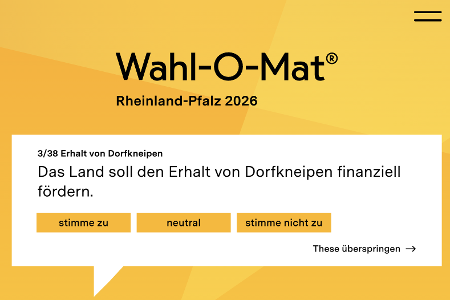 Rheinland-Pfalz-Wahl: Jetzt Wahl-O-Mat spielen!