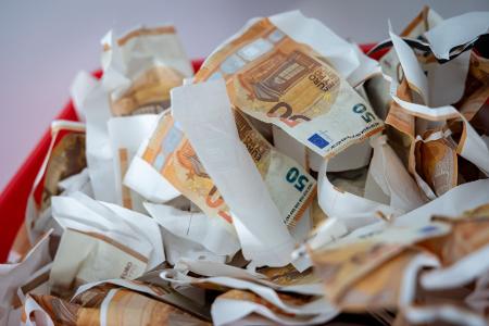 Beim Anfassen von Blüten merkt man den Unterschied zu echten Banknoten. (Archivbild)