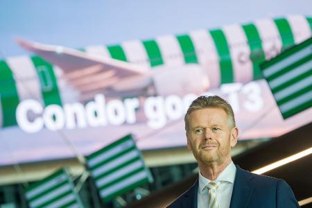 Condor-Chef Peter Gerber sieht die Zukunft der Airline in Frankfurt. 