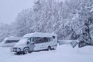 Iglu, Carado T447, Wintercamping, Wohnmobil, Schnee, Thüringen, Ostsee