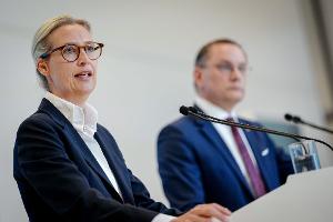 Alice Weidel und Tino Chrupalla stehen gemeinsam an der Spitze der AfD und sind auch Co-Vorsitzende der AfD-Bundestagsfraktion. (Archivfoto)