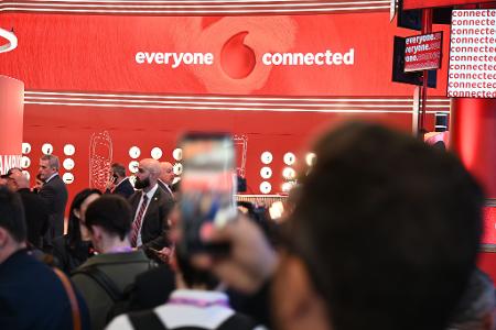 Der Vodafone-Messestand beim MWC in Barcelona.