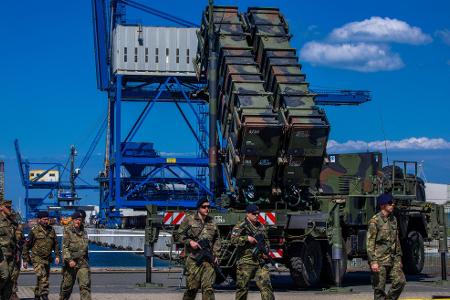 Ein Patriot-Flugabwehrsystem bei einer Bundeswehrübung - in dem System sind auch Vincorion-Komponenten verbaut.