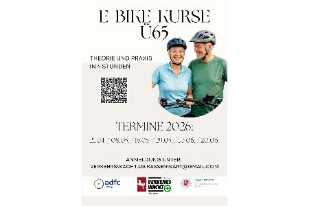 ++ Pedelec- & E-Bike-Kurse für Seniorinnen und Senioren (Zielgruppe Ü65) ++ neue Kurse von Verkehrswacht und Polizei ++ Anmeldung erforderlich ++