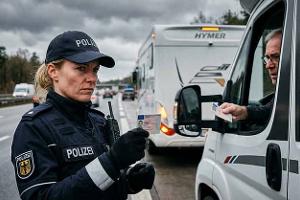 Polizistin, Wohnmobil, Kontrolle