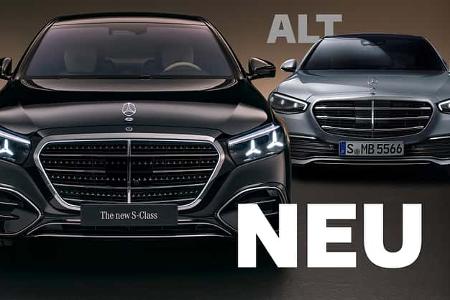 Mercedes S-Klasse Facelift W 223 Modelljahr 2026 Collage Alt Neu