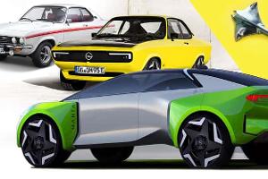 Opel Manta Pläne Collage Concept Logo