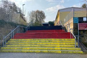 Beschmierter Treppenaufgang