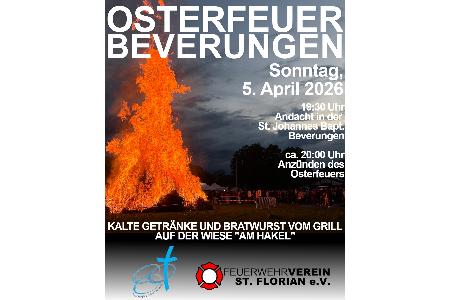 Das Veranstaltungsplakat des Osterfeuers 2026 in Beverungen