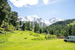Camping Arolla, Campingplatz in den Hochalplen, 1950 m, Arolla, Schweiz, Wallis