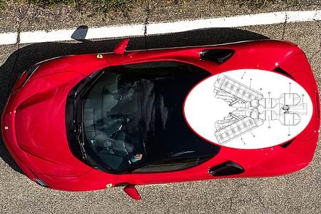 Ferrari Patent V12-Motor Collage