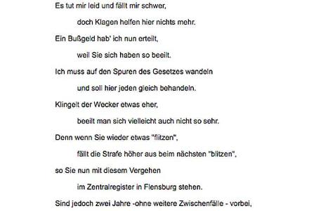 lustige Ausreden Bußgeld