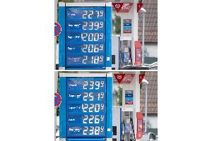 An dieser Tankstelle sind die Preise mittags teils deutlich gestiegen. 