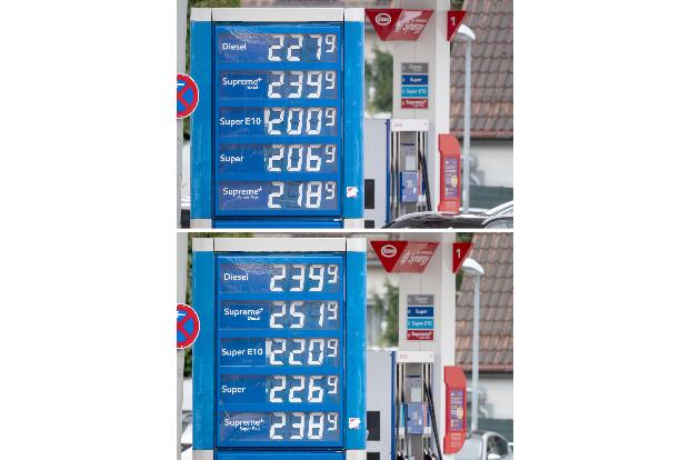 An dieser Tankstelle sind die Preise mittags teils deutlich gestiegen. 