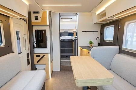 Wohnraum, Ahorn Camp TE 740, Wohnmobil, Teilintegriert, Preiswert, Einzelbett