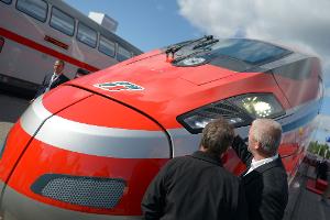 2014 war ein Frecciarossa 1000 in Berlin zu Gast - für eine Messe. (Archivbild)