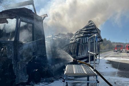 Ein LNG-Tank am LKW musste gekühlt werden.