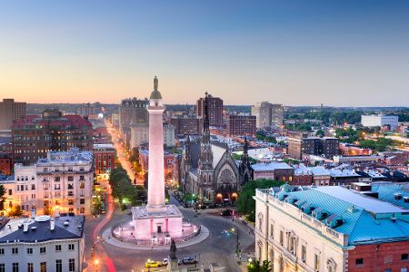 Silhouette der Stadt Baltimore, Maryland