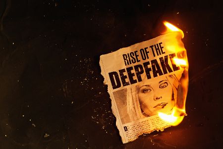 Zeitung mit einem Frauengesicht und dem Titel 