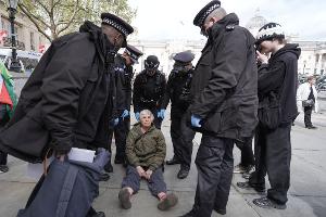 Die Demonstration fand im Zentrum Londons statt. 