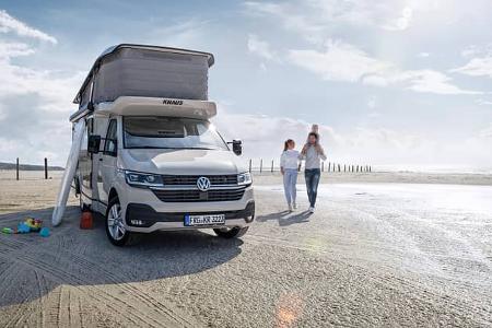 Aufgeklappt, Strand, Familie, Campingbus