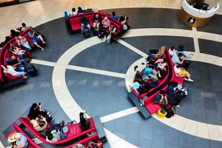 Lobby im Flughafen Fiumicino in Rom