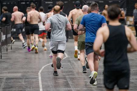 Ein Hyrox-Wettkampf bei der Fibo 2024.