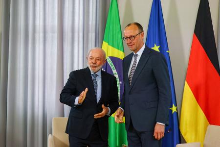 Zum Auftakt des Deutschlandbesuchs Lulas gab es ein Gespräch mit Merz unter vier Augen