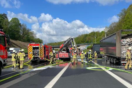 Die Einsatzstelle auf der BAB 4