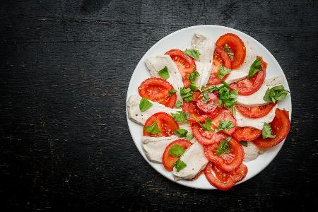 Mozzarella und Tomaten